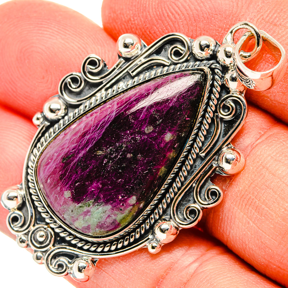 Ruby Zoisite Pendants handcrafted by Ana Silver Co - PD31141