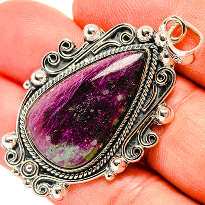 Ruby Zoisite Pendants handcrafted by Ana Silver Co - PD31141