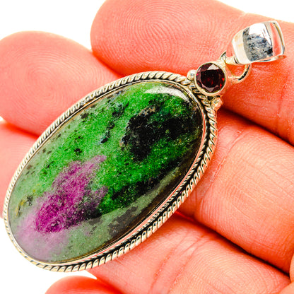 Ruby Zoisite Pendants handcrafted by Ana Silver Co - PD31153