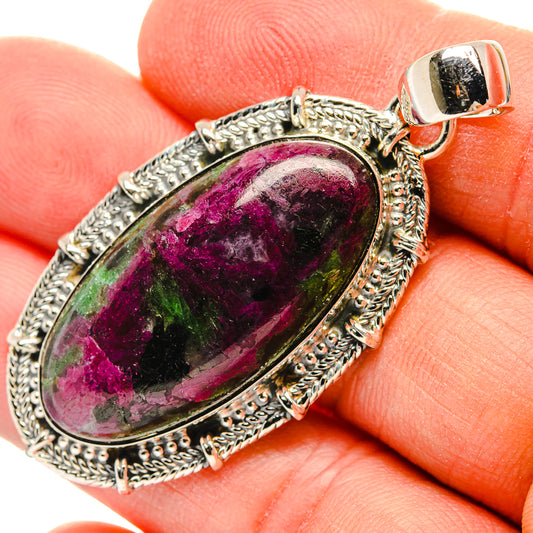 Ruby Zoisite Pendants handcrafted by Ana Silver Co - PD31155