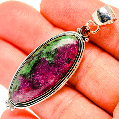 Ruby Zoisite Pendants handcrafted by Ana Silver Co - PD31156