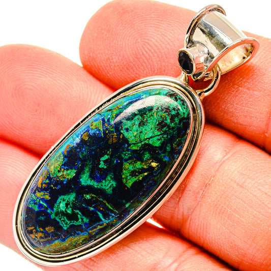 Azurite In Malachite Pendants handcrafted by Ana Silver Co - PD31159