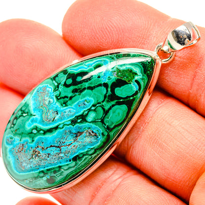 Chrysocolla In Malachite Pendants handcrafted by Ana Silver Co - PD31167