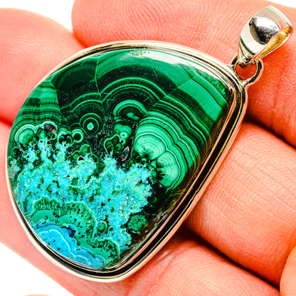 Malachite In Chrysocolla Pendants handcrafted by Ana Silver Co - PD31173