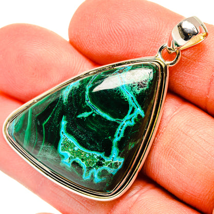 Malachite In Chrysocolla Pendants handcrafted by Ana Silver Co - PD31183