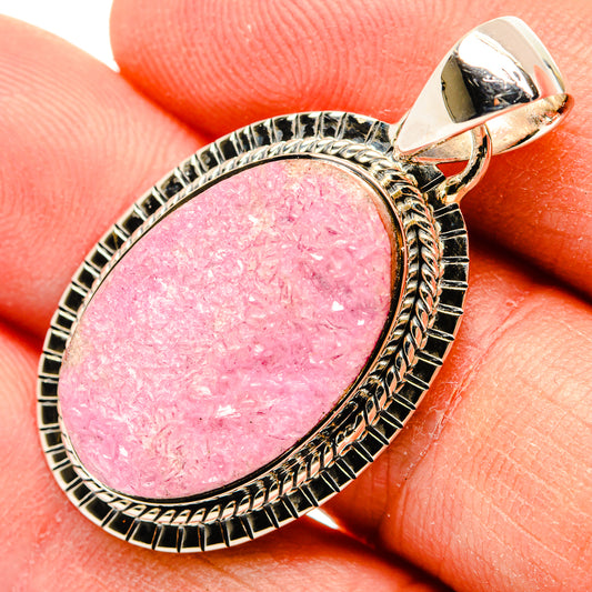 Cobalto Calcite Druzy Pendants handcrafted by Ana Silver Co - PD31191