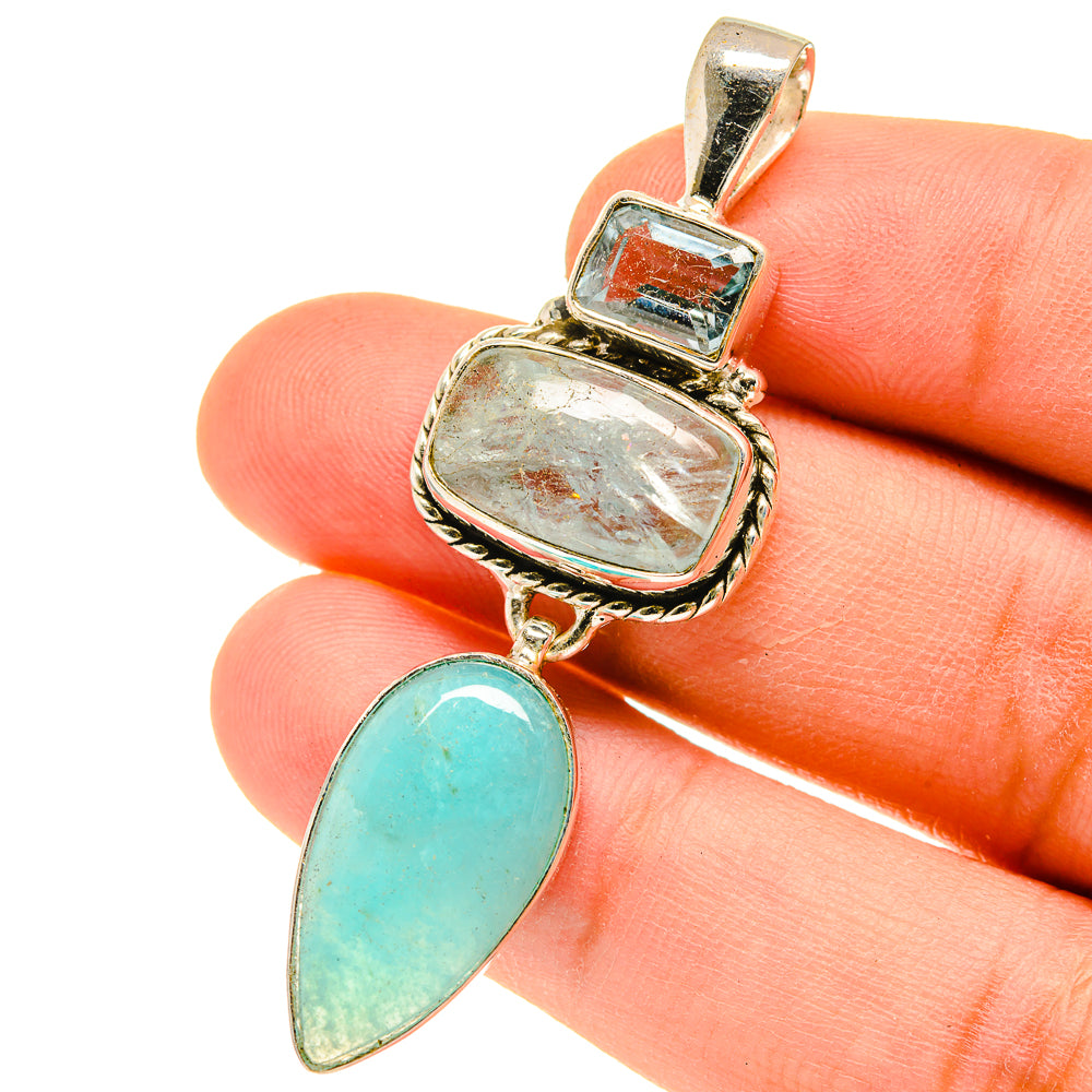 Peruvian Amazonite Pendants handcrafted by Ana Silver Co - PD3120