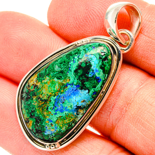 Azurite In Malachite Pendants handcrafted by Ana Silver Co - PD31209