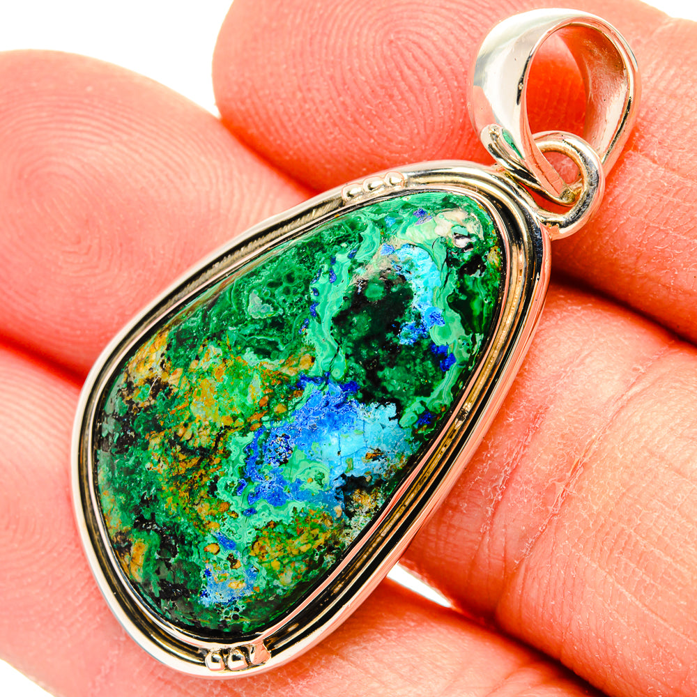 Azurite In Malachite Pendants handcrafted by Ana Silver Co - PD31209