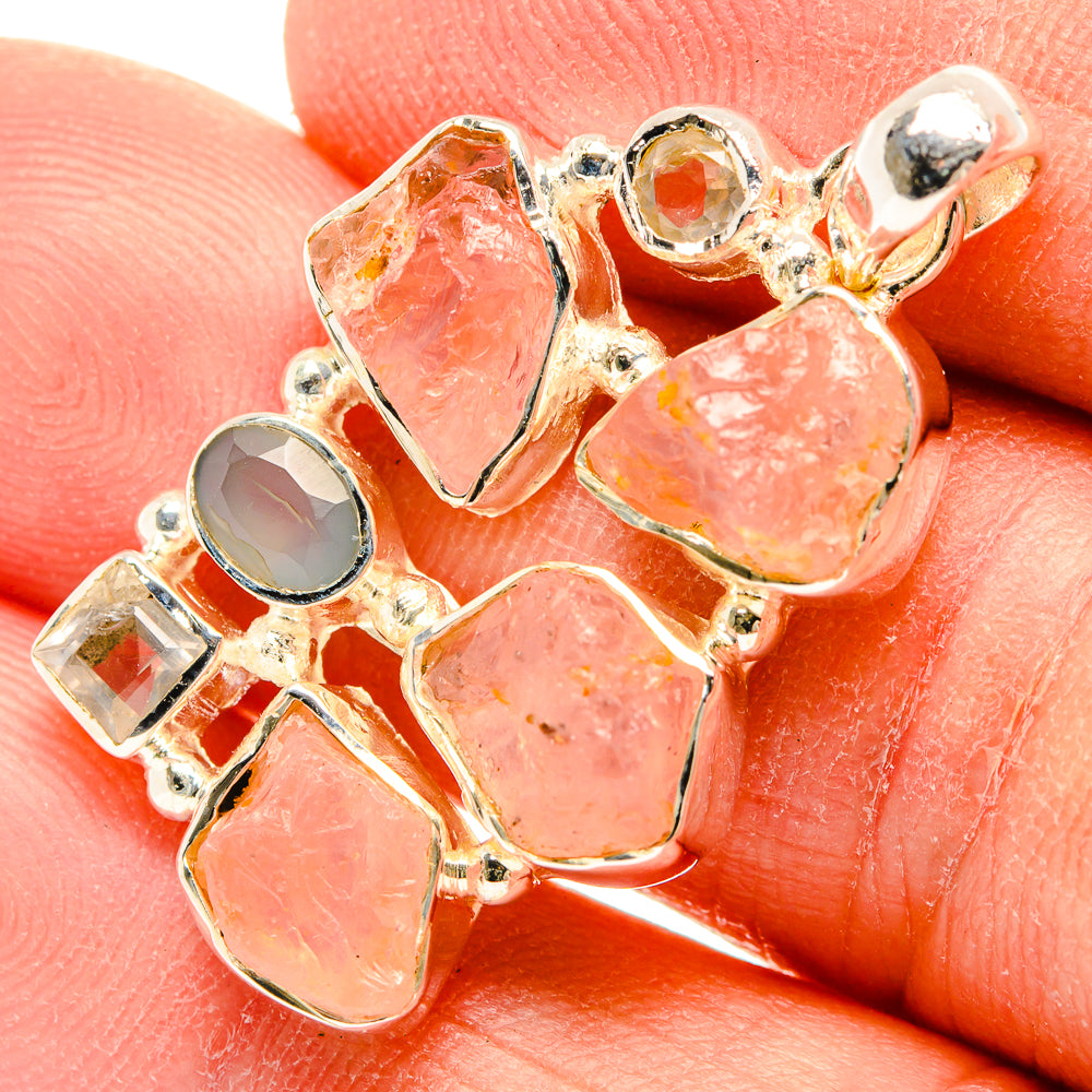 Rose Quartz Pendants handcrafted by Ana Silver Co - PD31210