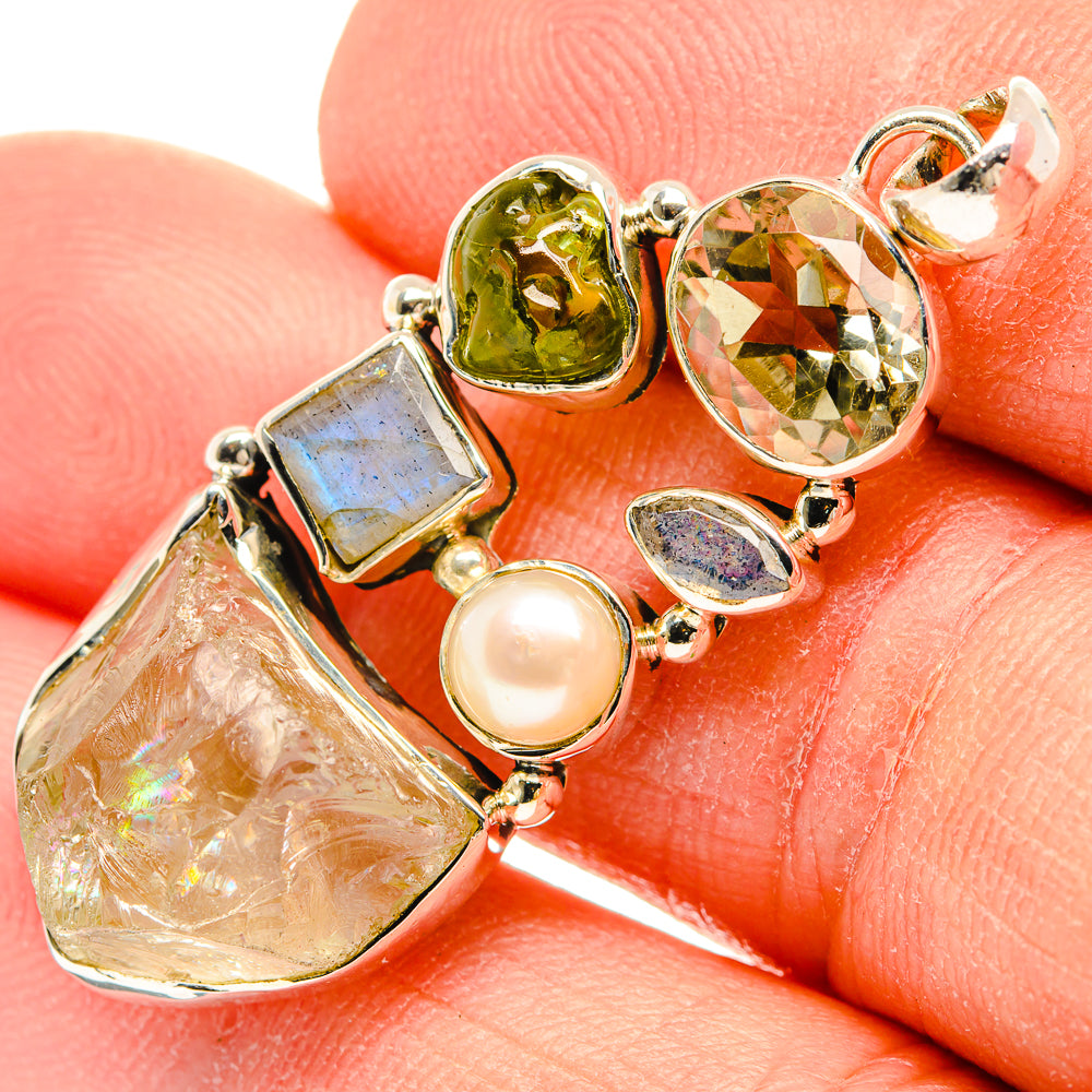 Rainbow Moonstone Pendants handcrafted by Ana Silver Co - PD31211