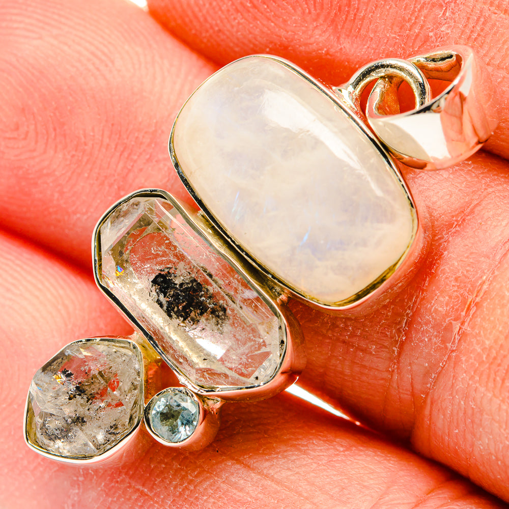 Rainbow Moonstone Pendants handcrafted by Ana Silver Co - PD31213
