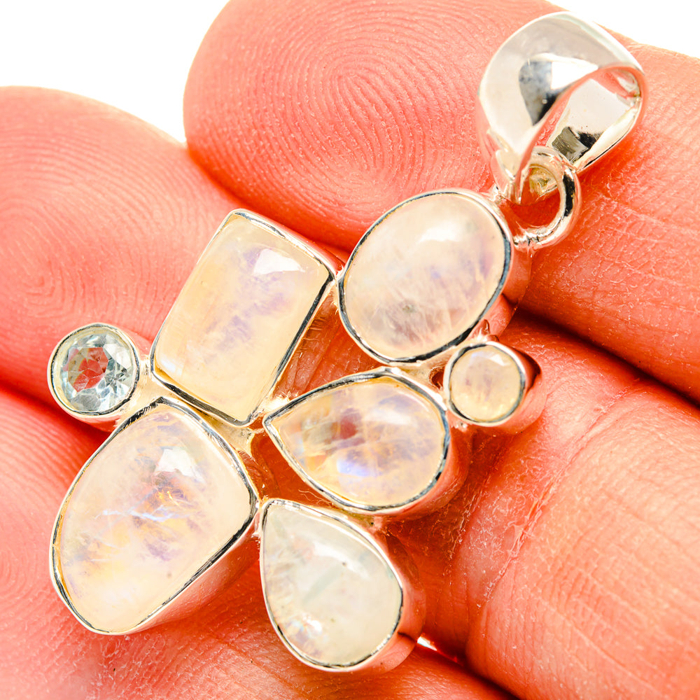 Rainbow Moonstone Pendants handcrafted by Ana Silver Co - PD31216