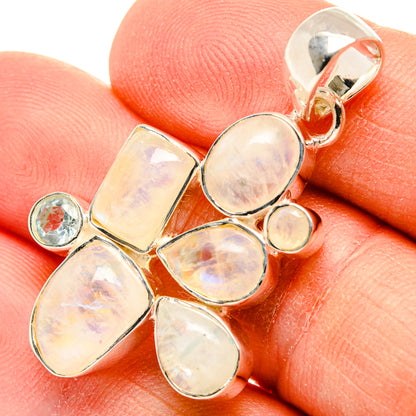 Rainbow Moonstone Pendants handcrafted by Ana Silver Co - PD31216