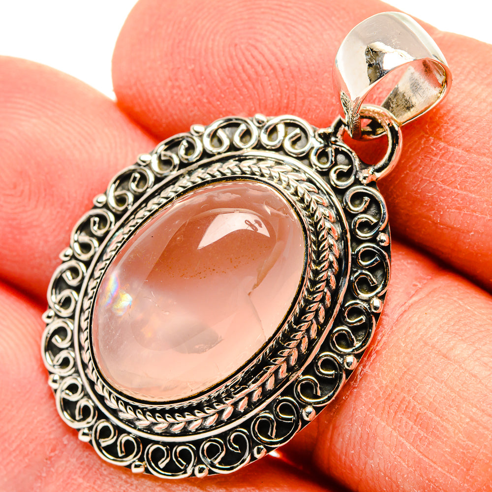 Rose Quartz Pendants handcrafted by Ana Silver Co - PD31220