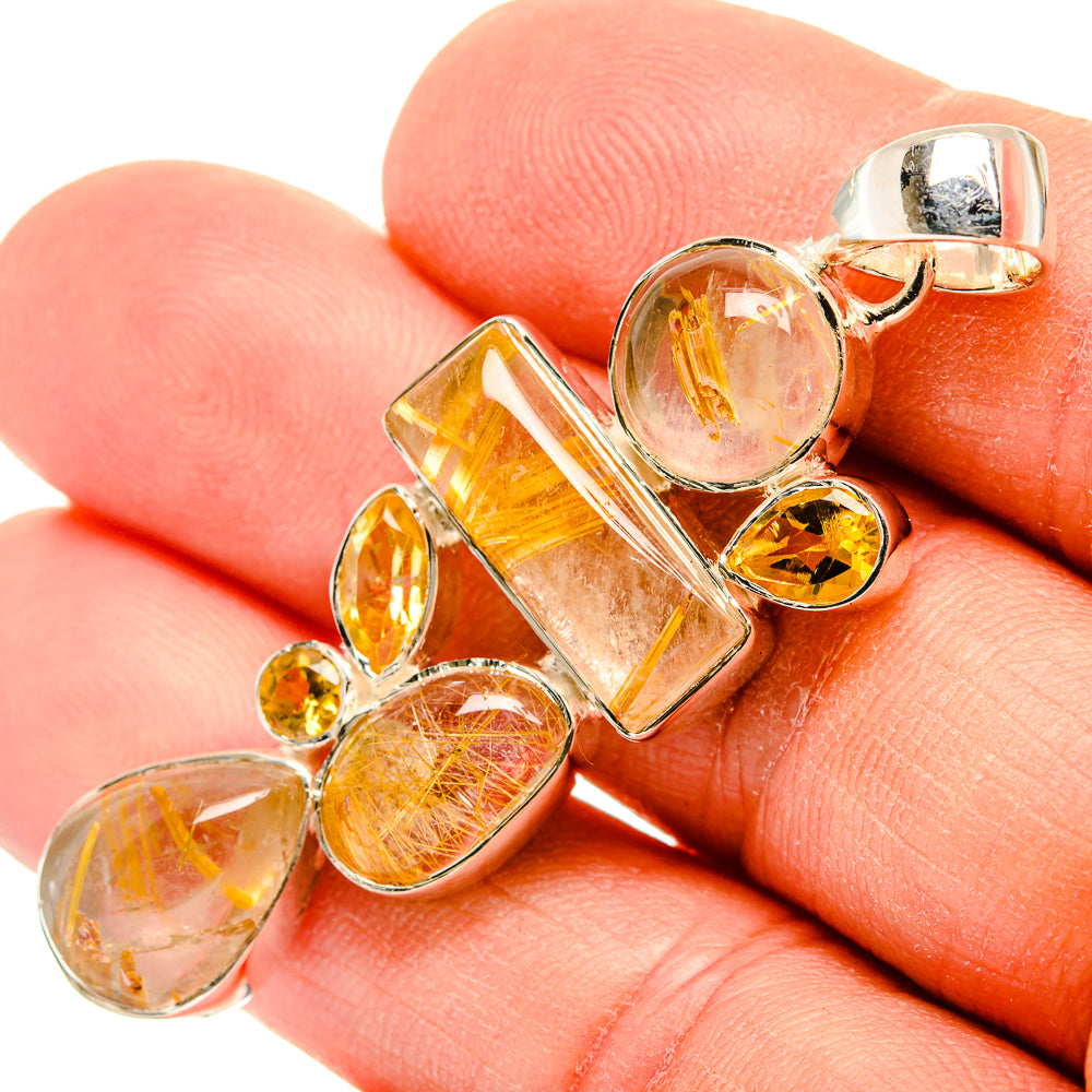Rutilated Quartz Pendants handcrafted by Ana Silver Co - PD31233