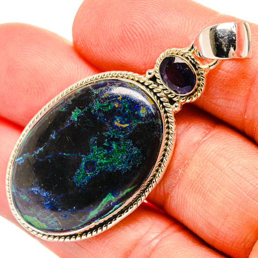Azurite In Malachite Pendants handcrafted by Ana Silver Co - PD31276