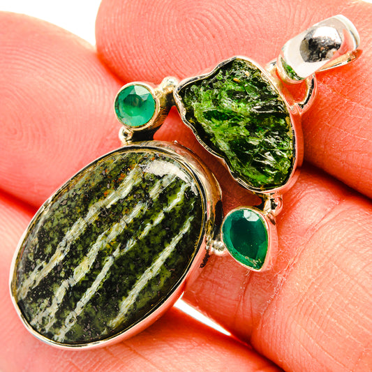 Green Vein Jasper Pendants handcrafted by Ana Silver Co - PD31288