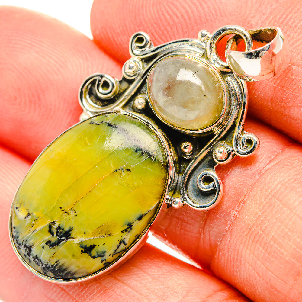 African Green Opal Pendants handcrafted by Ana Silver Co - PD31289