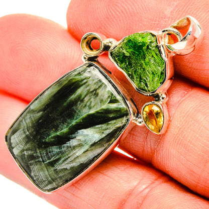 Seraphinite Pendants handcrafted by Ana Silver Co - PD31293