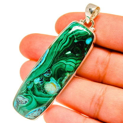 Malachite In Chrysocolla Pendants handcrafted by Ana Silver Co - PD3133