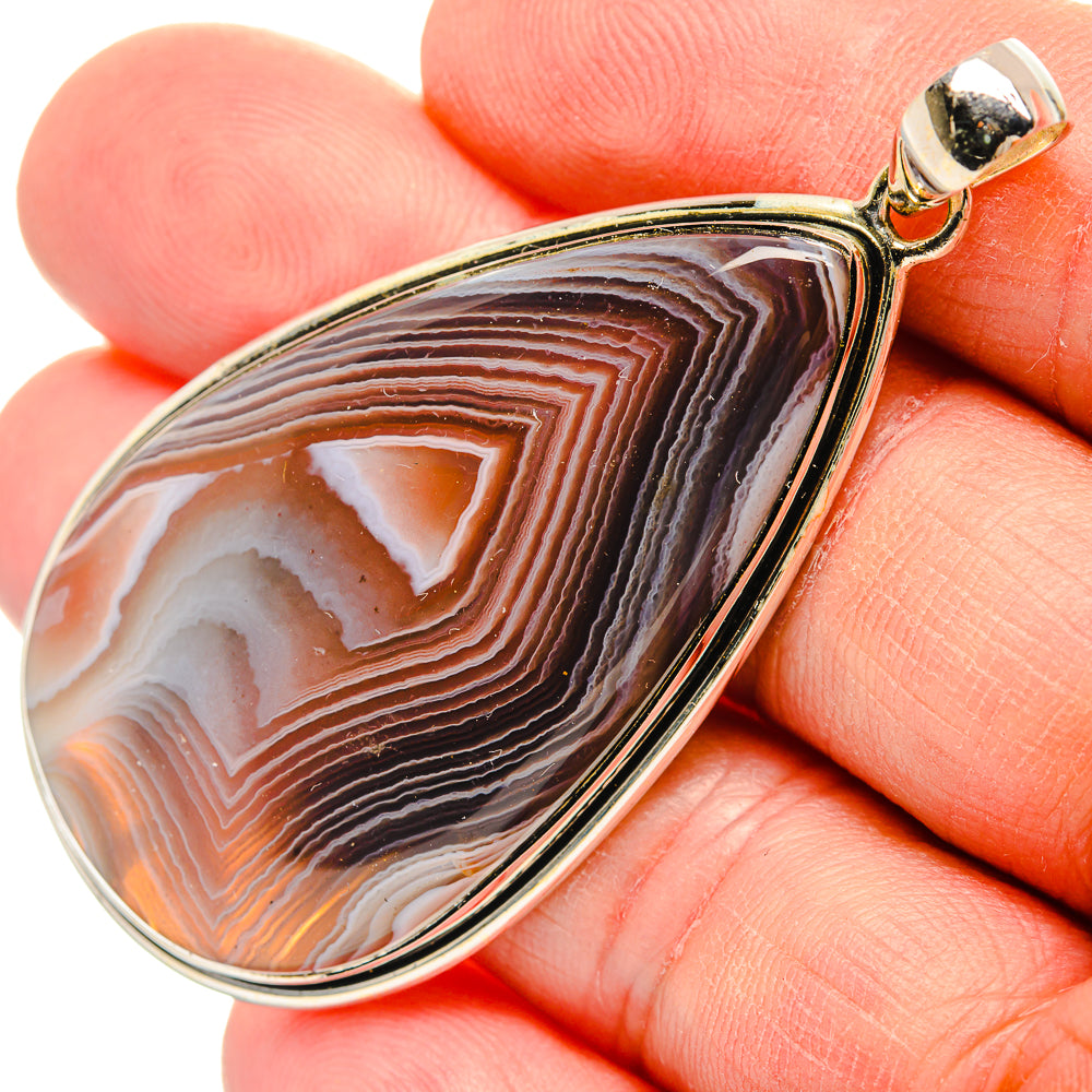 Botswana Agate Pendants handcrafted by Ana Silver Co - PD31331