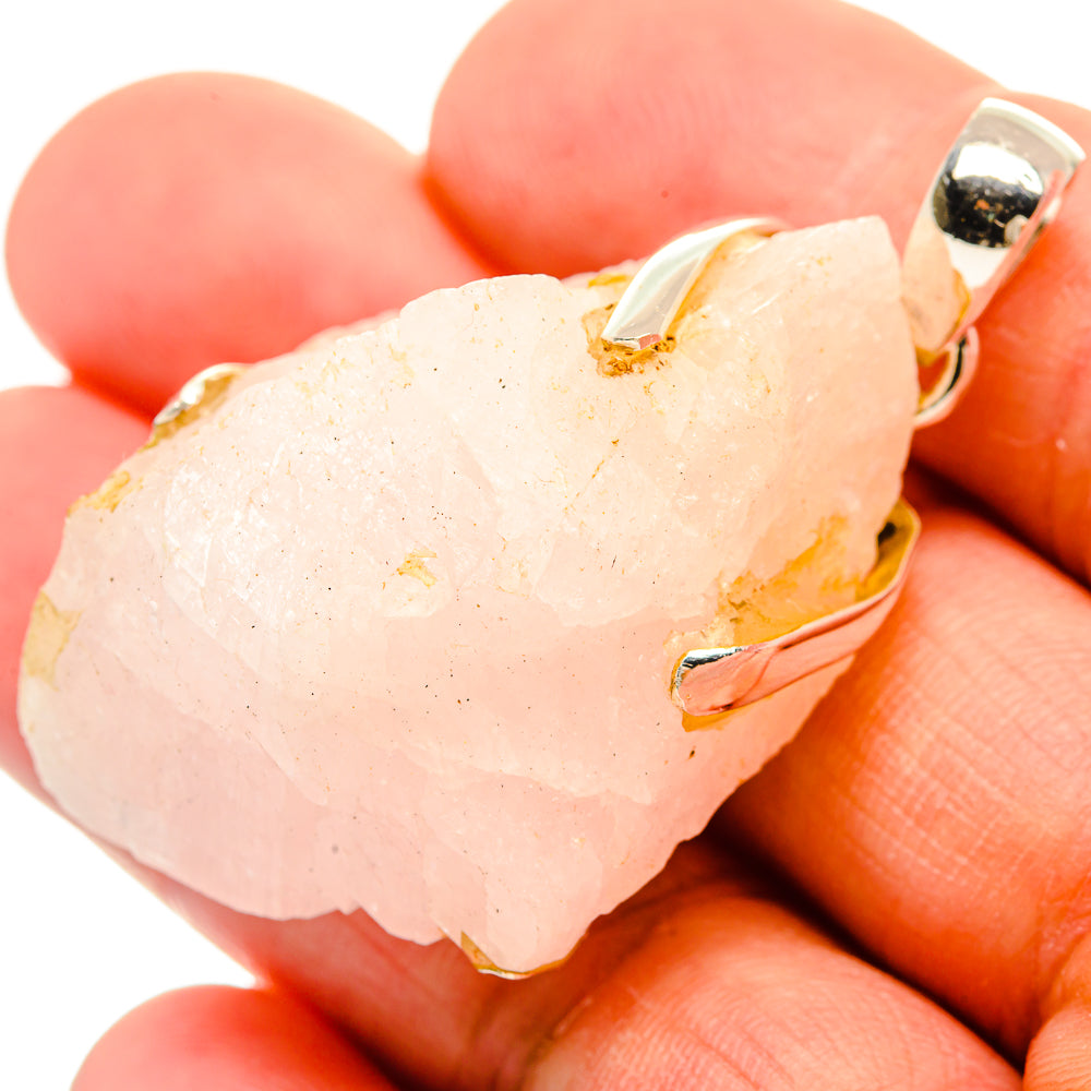 Rose Quartz Pendants handcrafted by Ana Silver Co - PD31343