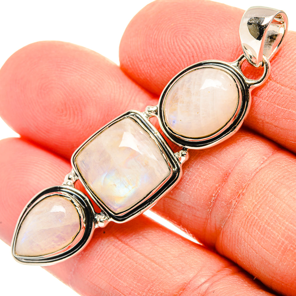 Rainbow Moonstone Pendants handcrafted by Ana Silver Co - PD31346