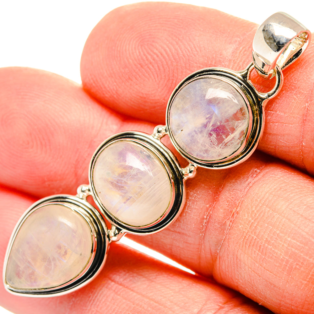 Rainbow Moonstone Pendants handcrafted by Ana Silver Co - PD31349