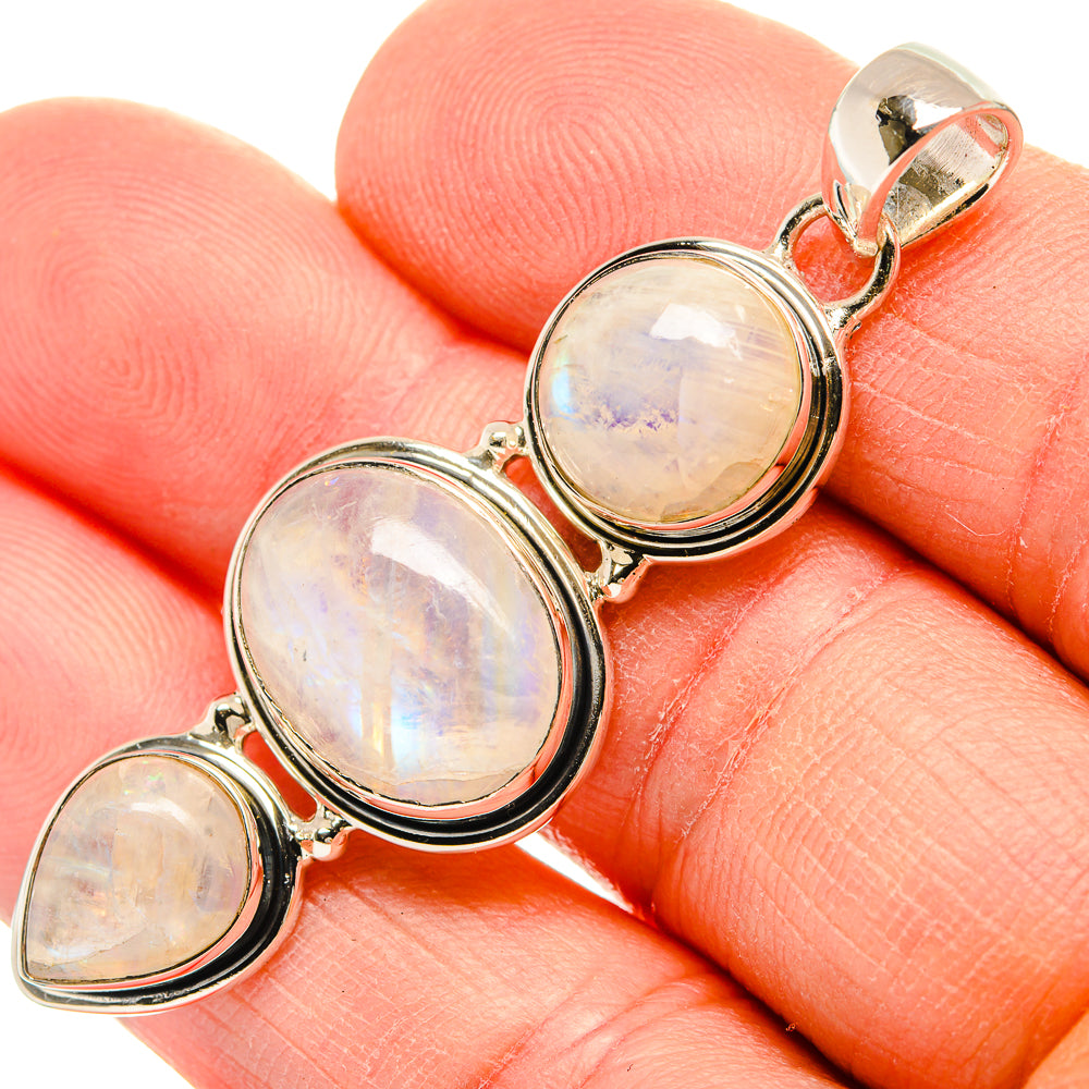 Rainbow Moonstone Pendants handcrafted by Ana Silver Co - PD31350