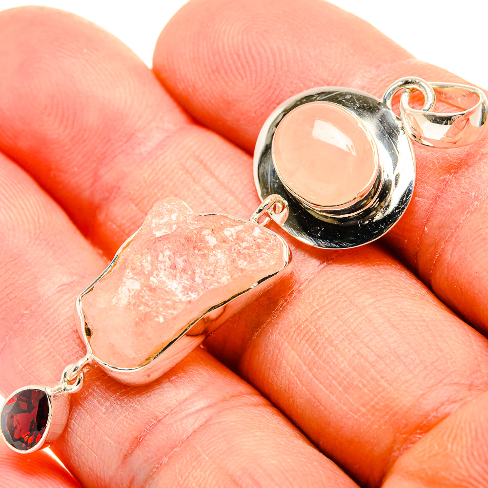 Rose Quartz Pendants handcrafted by Ana Silver Co - PD31409