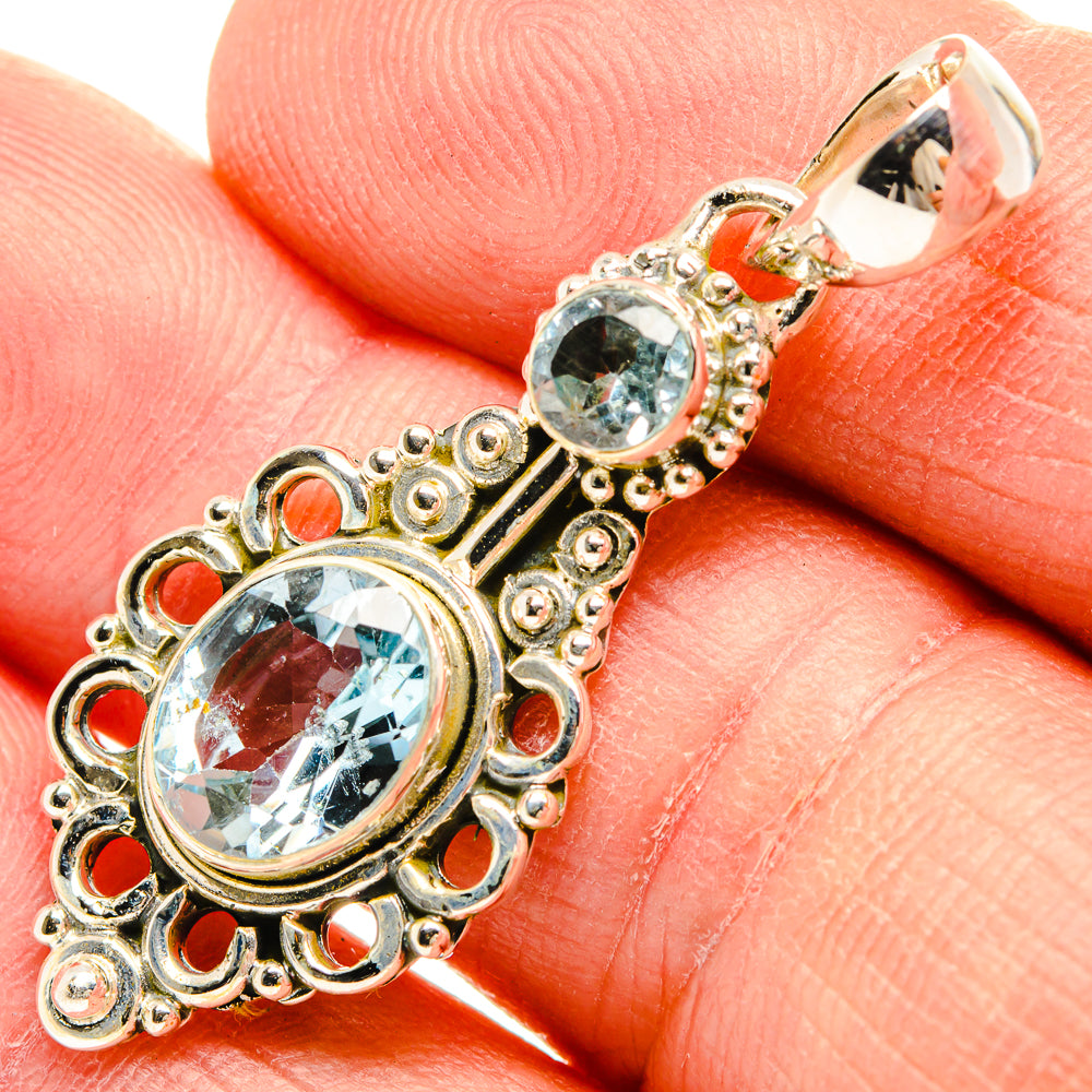 Blue Topaz Pendants handcrafted by Ana Silver Co - PD31415