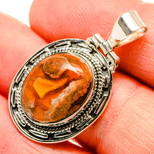 Mexican Fire Opal Pendants handcrafted by Ana Silver Co - PD31416