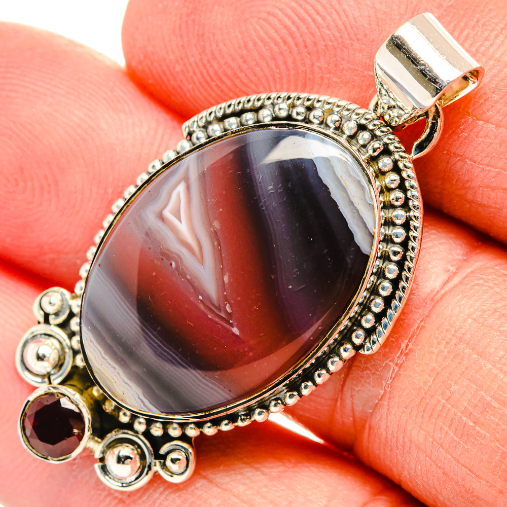 Botswana Agate Pendants handcrafted by Ana Silver Co - PD31450