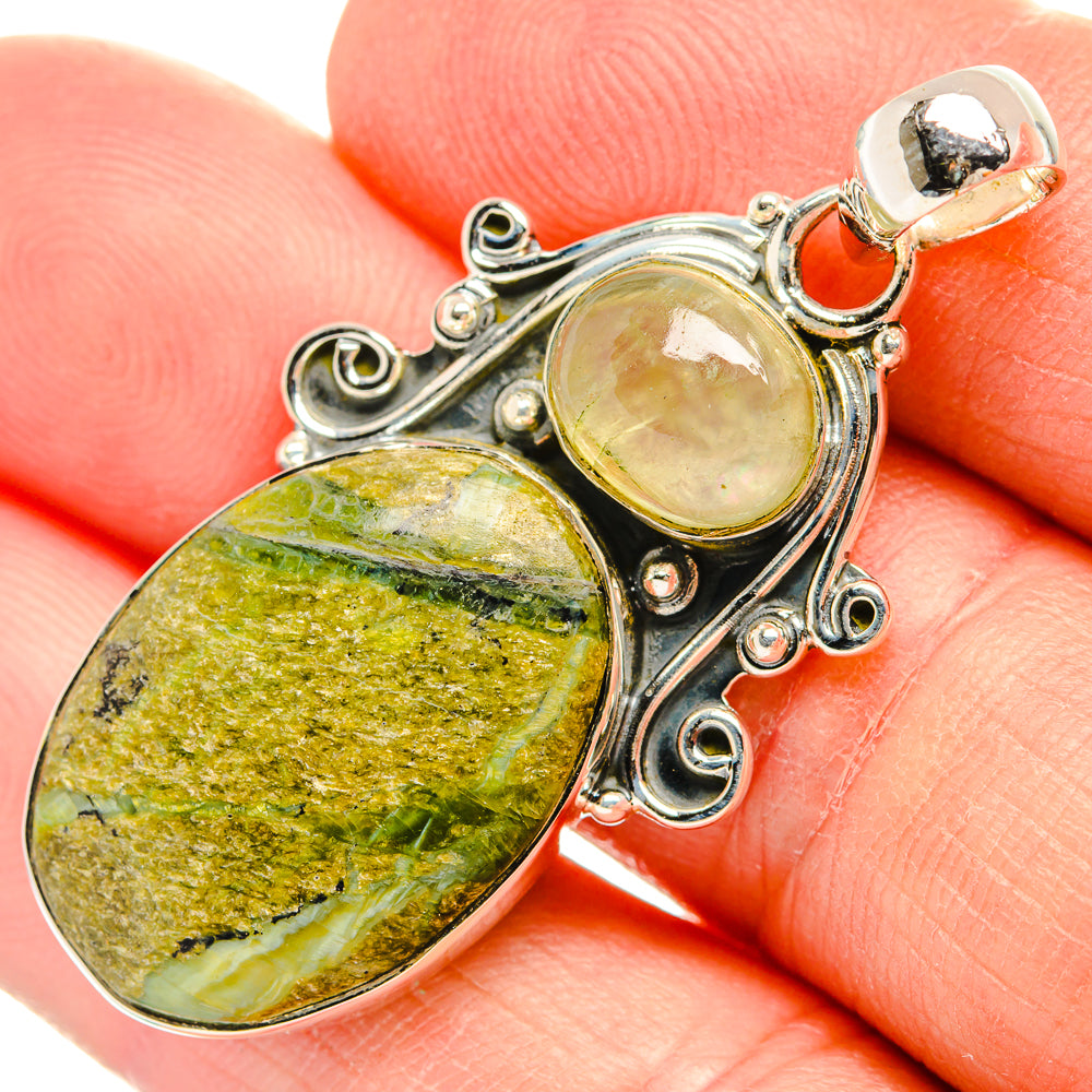 African Green Opal Pendants handcrafted by Ana Silver Co - PD31457