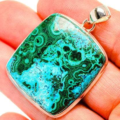 Malachite In Chrysocolla Pendants handcrafted by Ana Silver Co - PD31460