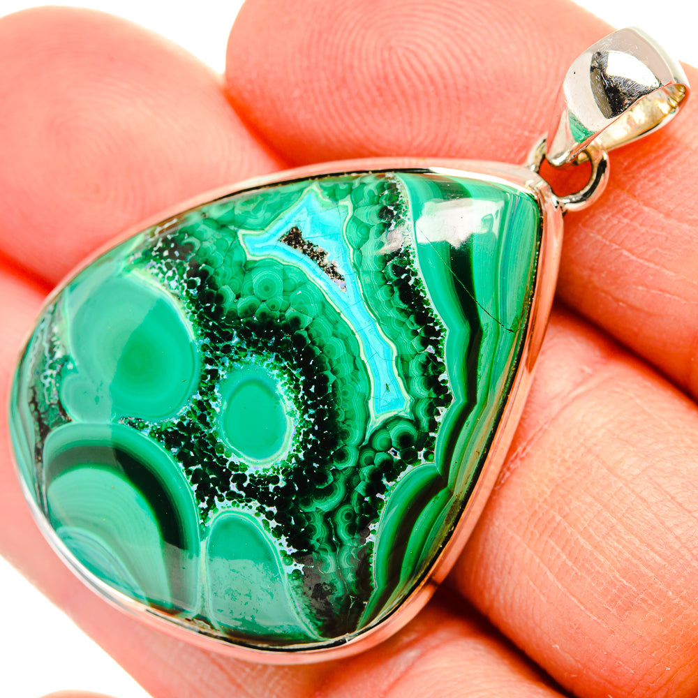 Malachite In Chrysocolla Pendants handcrafted by Ana Silver Co - PD31465