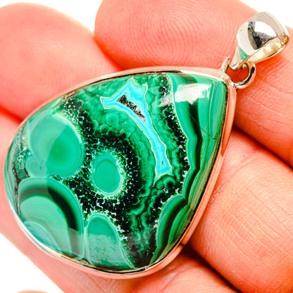 Malachite In Chrysocolla Pendants handcrafted by Ana Silver Co - PD31465