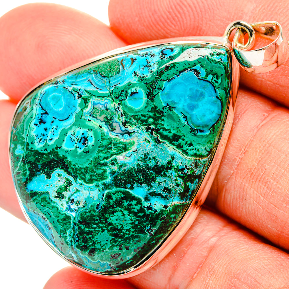 Malachite In Chrysocolla Pendants handcrafted by Ana Silver Co - PD31466