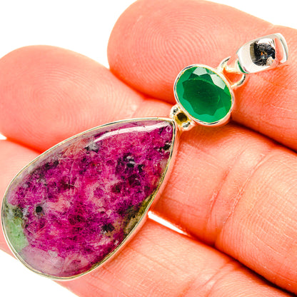 Ruby Zoisite Pendants handcrafted by Ana Silver Co - PD31476
