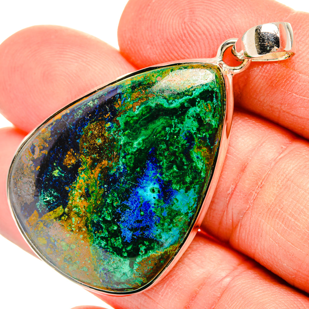 Azurite In Malachite Pendants handcrafted by Ana Silver Co - PD31480