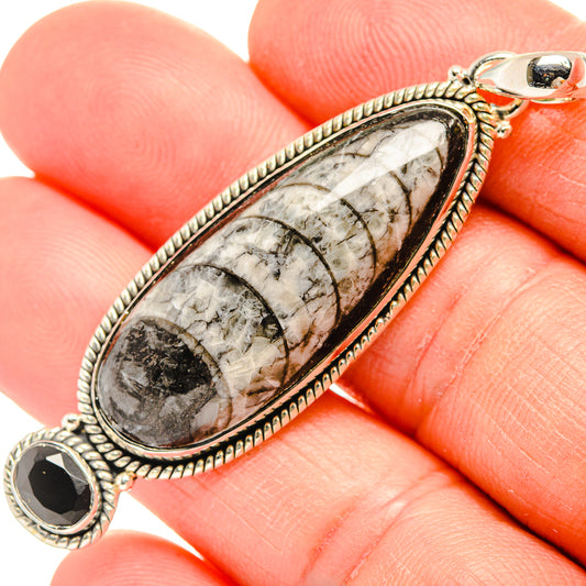 Orthoceras Fossil Pendants handcrafted by Ana Silver Co - PD31481