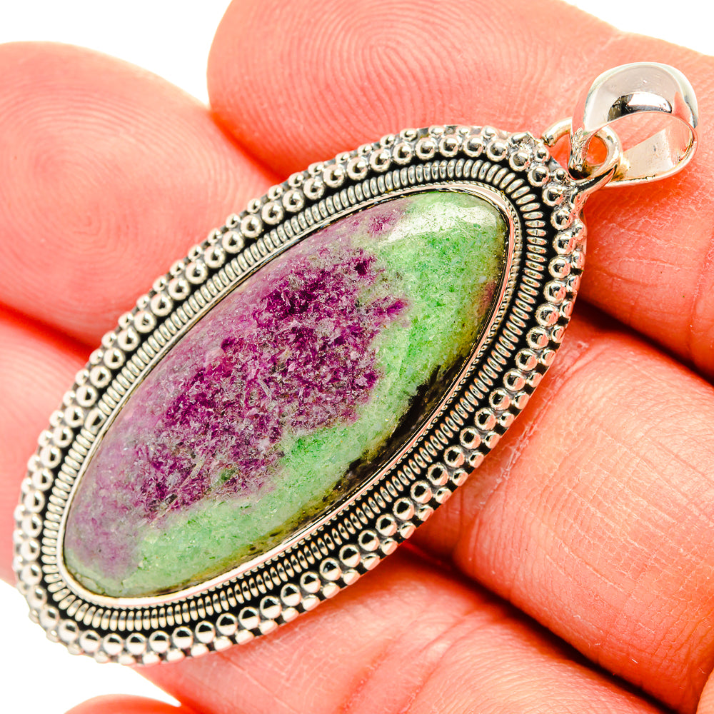 Ruby Zoisite Pendants handcrafted by Ana Silver Co - PD31490