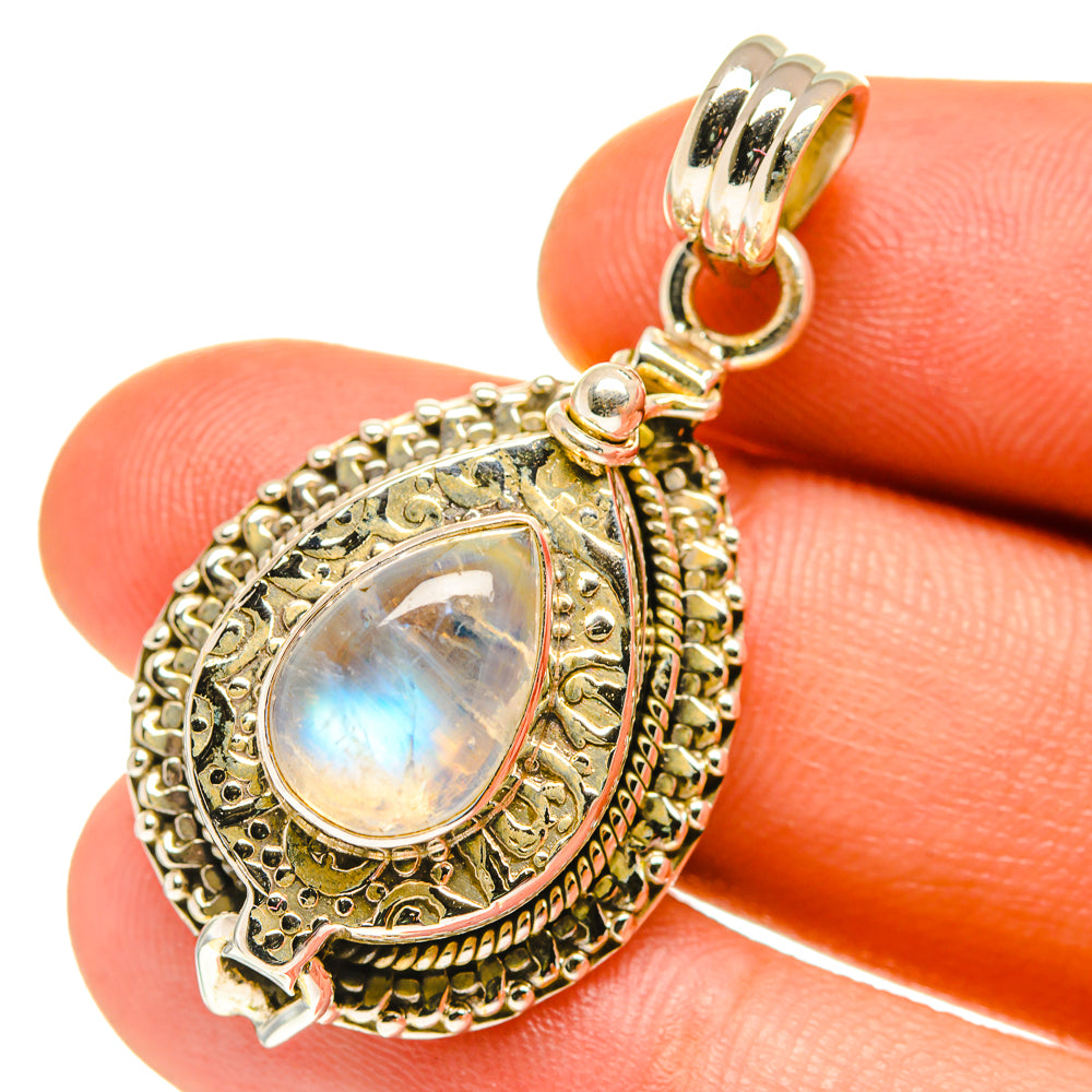 Rainbow Moonstone Pendants handcrafted by Ana Silver Co - PD3156