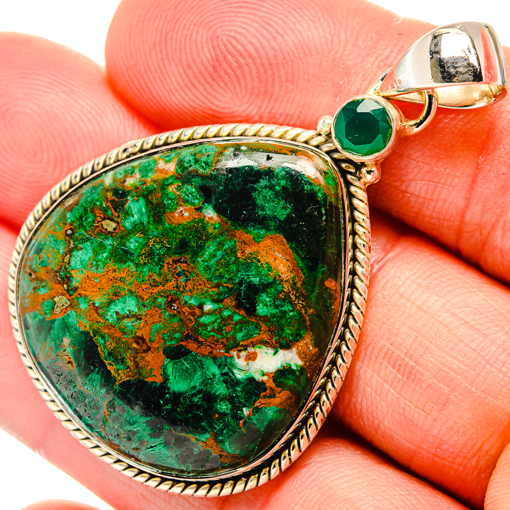 Green Moss Agate Pendants handcrafted by Ana Silver Co - PD31624