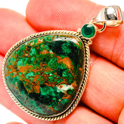 Green Moss Agate Pendants handcrafted by Ana Silver Co - PD31624