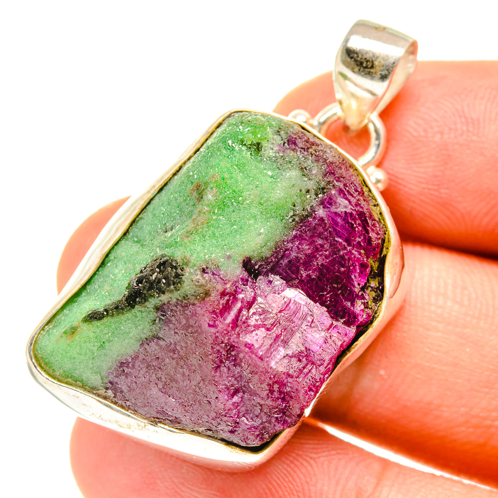 Ruby Zoisite Pendants handcrafted by Ana Silver Co - PD3164