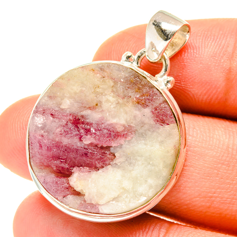 Pink Tourmaline In Quartz Pendants handcrafted by Ana Silver Co - PD3167