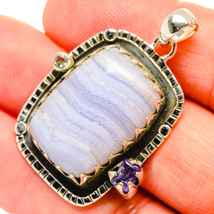 Cobalto Calcite Druzy Pendants handcrafted by Ana Silver Co - PD31677