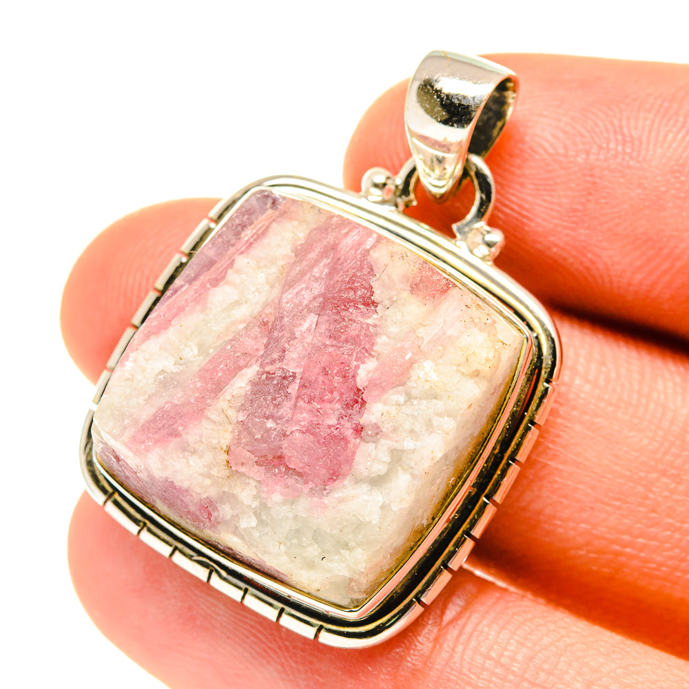 Pink Tourmaline In Quartz Pendants handcrafted by Ana Silver Co - PD3175